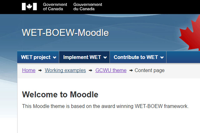 WET-BOEW-Moodle draft partial screenshot